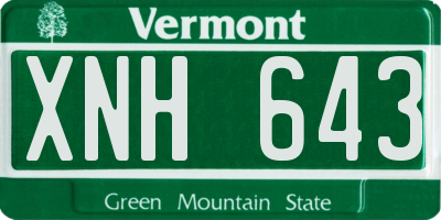 VT license plate XNH643