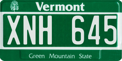 VT license plate XNH645