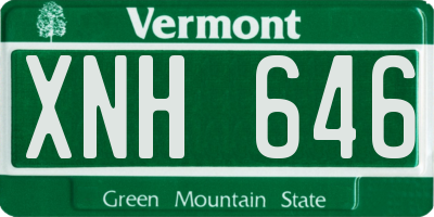 VT license plate XNH646