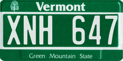 VT license plate XNH647