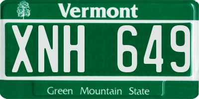 VT license plate XNH649