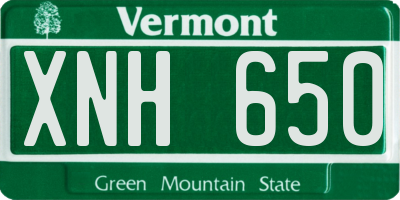 VT license plate XNH650