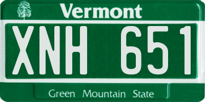 VT license plate XNH651