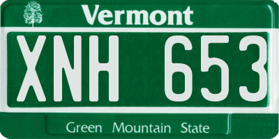 VT license plate XNH653