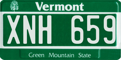 VT license plate XNH659