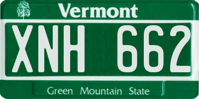 VT license plate XNH662