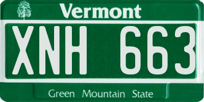 VT license plate XNH663