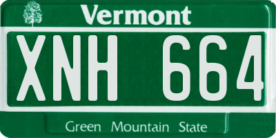 VT license plate XNH664