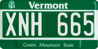 VT license plate XNH665
