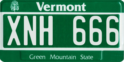 VT license plate XNH666