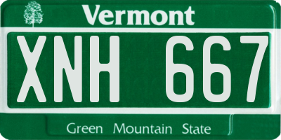 VT license plate XNH667