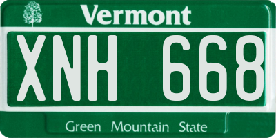 VT license plate XNH668