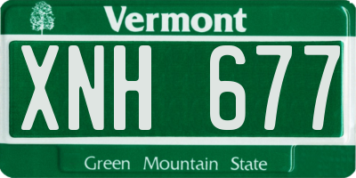 VT license plate XNH677