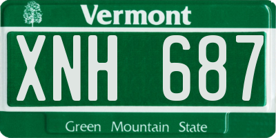 VT license plate XNH687