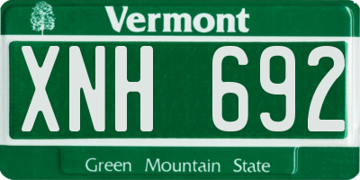 VT license plate XNH692