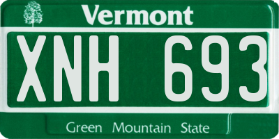 VT license plate XNH693