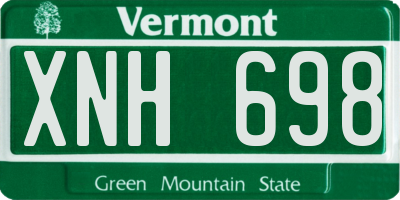 VT license plate XNH698