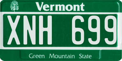 VT license plate XNH699