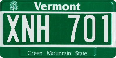 VT license plate XNH701