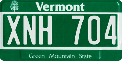 VT license plate XNH704