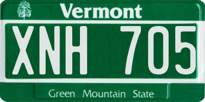 VT license plate XNH705