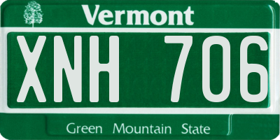 VT license plate XNH706