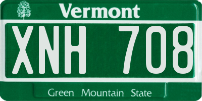 VT license plate XNH708
