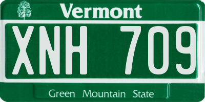 VT license plate XNH709