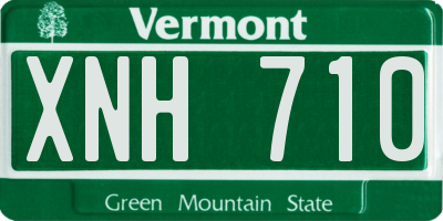 VT license plate XNH710