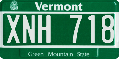 VT license plate XNH718