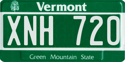 VT license plate XNH720