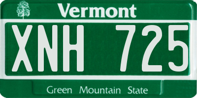 VT license plate XNH725