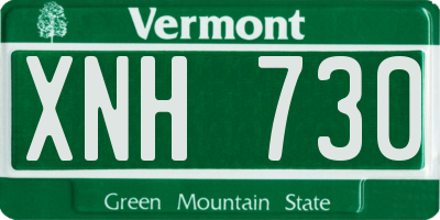 VT license plate XNH730