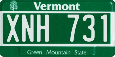 VT license plate XNH731