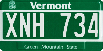 VT license plate XNH734