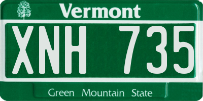 VT license plate XNH735