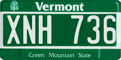 VT license plate XNH736
