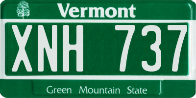 VT license plate XNH737