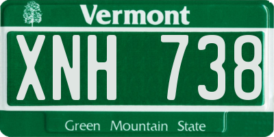 VT license plate XNH738