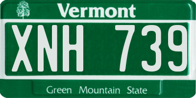 VT license plate XNH739