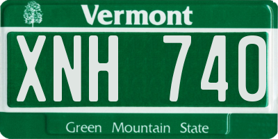 VT license plate XNH740