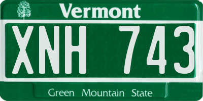 VT license plate XNH743