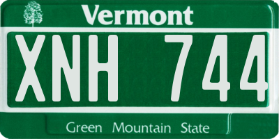 VT license plate XNH744