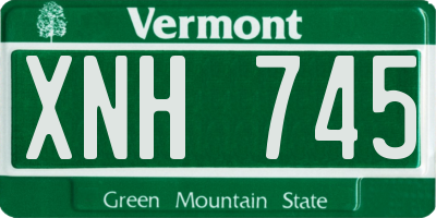 VT license plate XNH745
