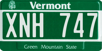 VT license plate XNH747