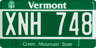 VT license plate XNH748