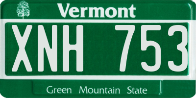 VT license plate XNH753