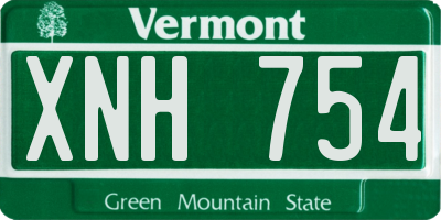 VT license plate XNH754