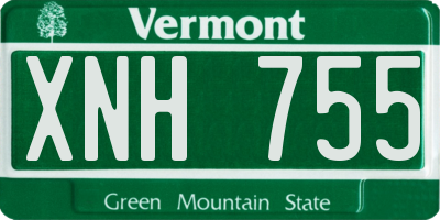 VT license plate XNH755