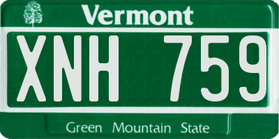 VT license plate XNH759